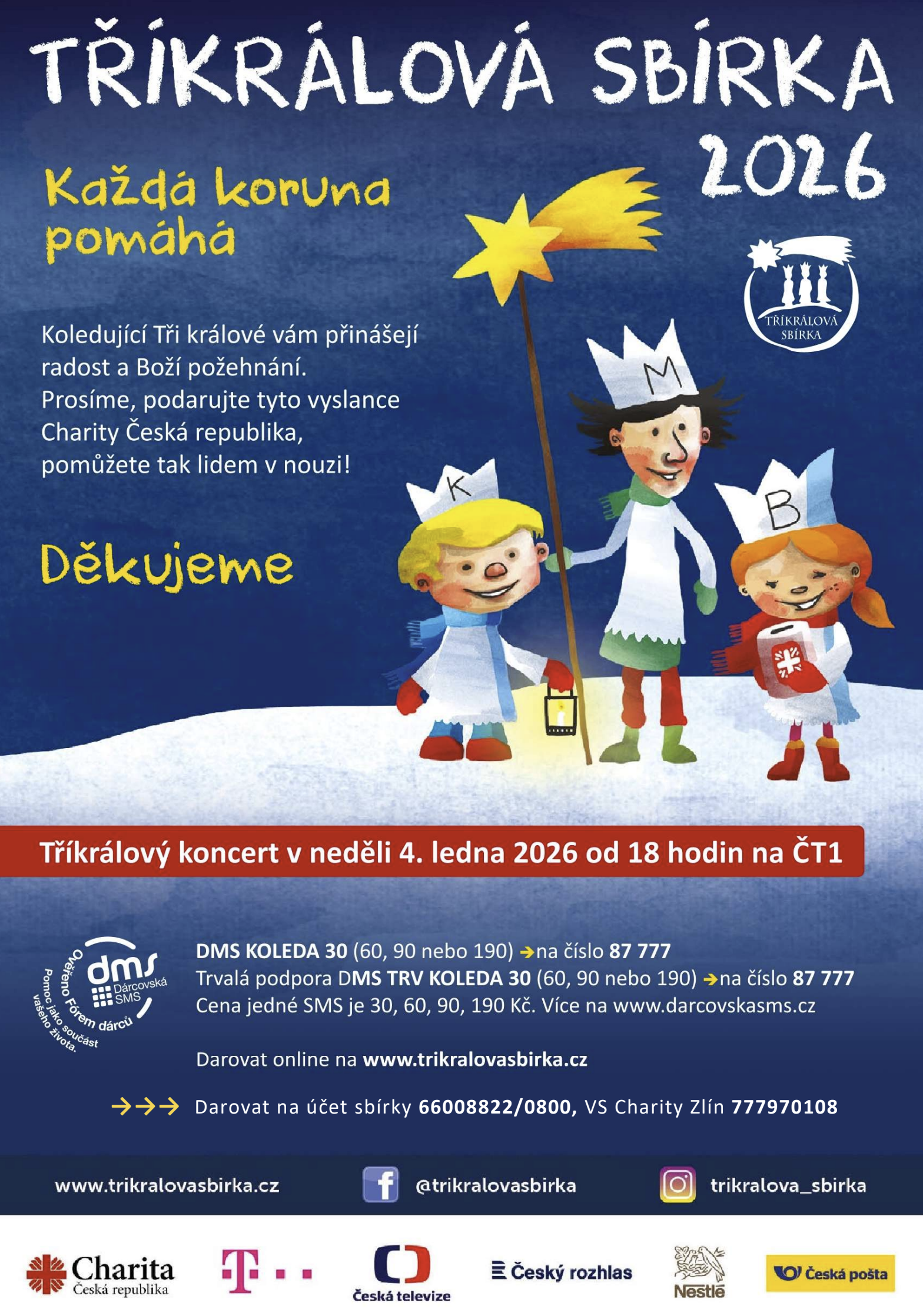 tříkrálová sbírka 2026